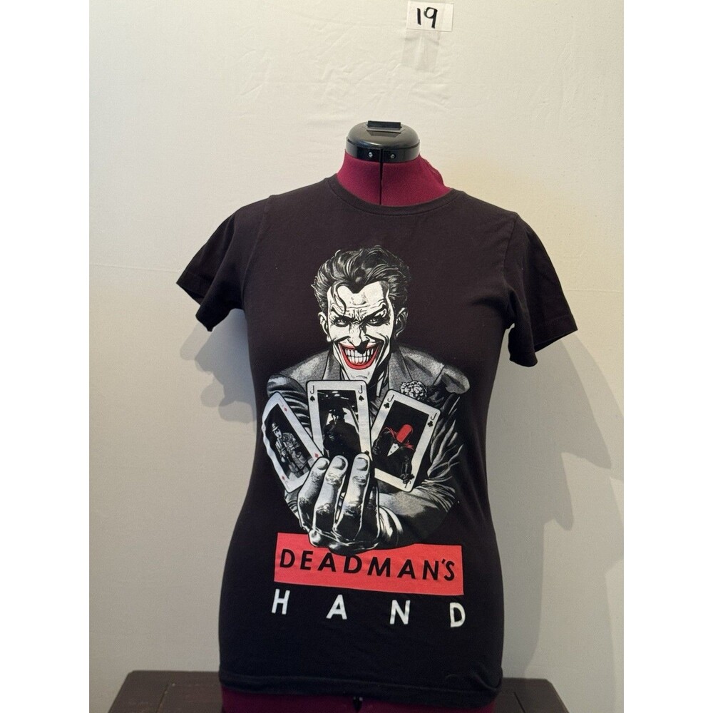 Batman Joker Deadman’s Hand Graphic T Shirt Black Small DC Comics